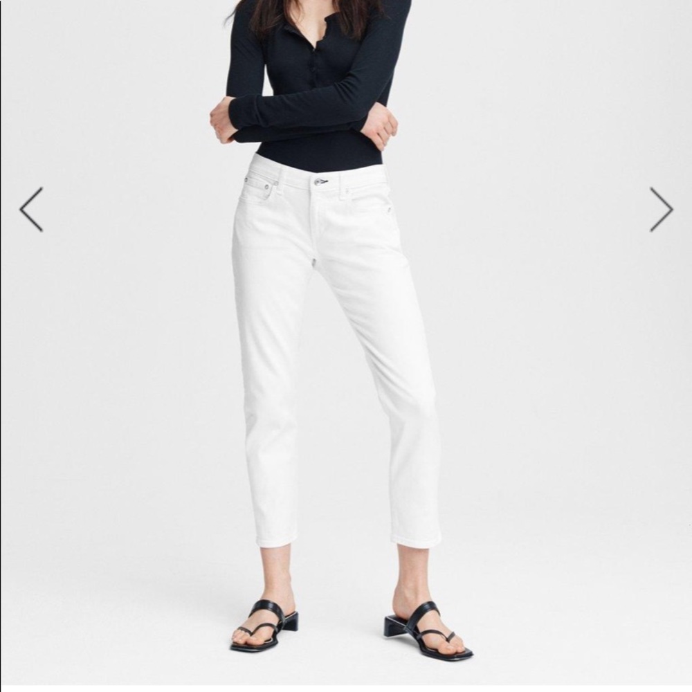 RAG AND BONE  dre boyfriend/cigarette white jean